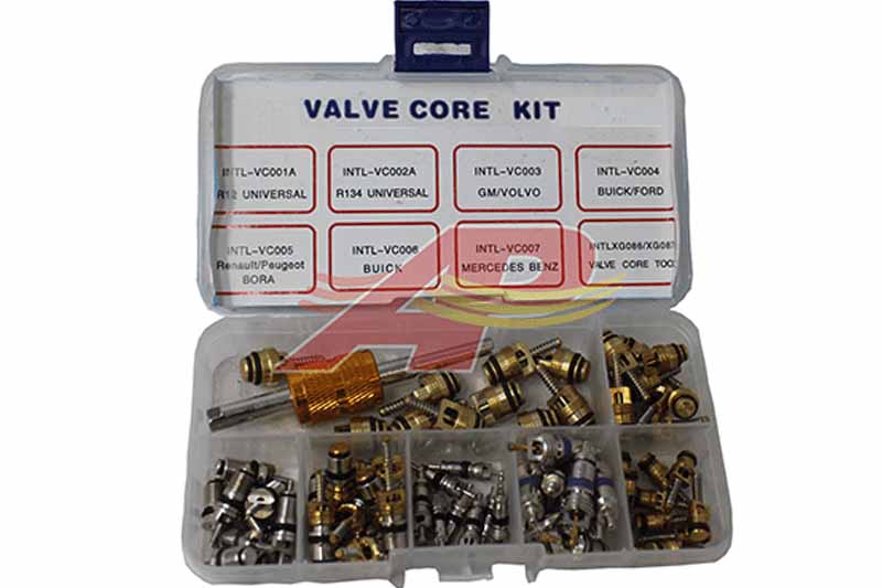 R12 and R134a Master Valve Core Kit (7 different Valve Cores and Tool